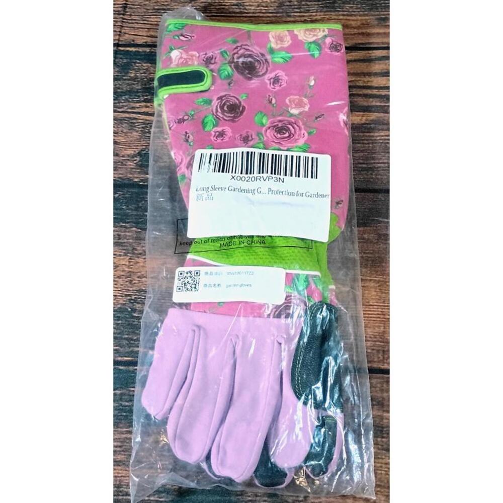 Long Sleeve Gardening Gloves with Floral Design